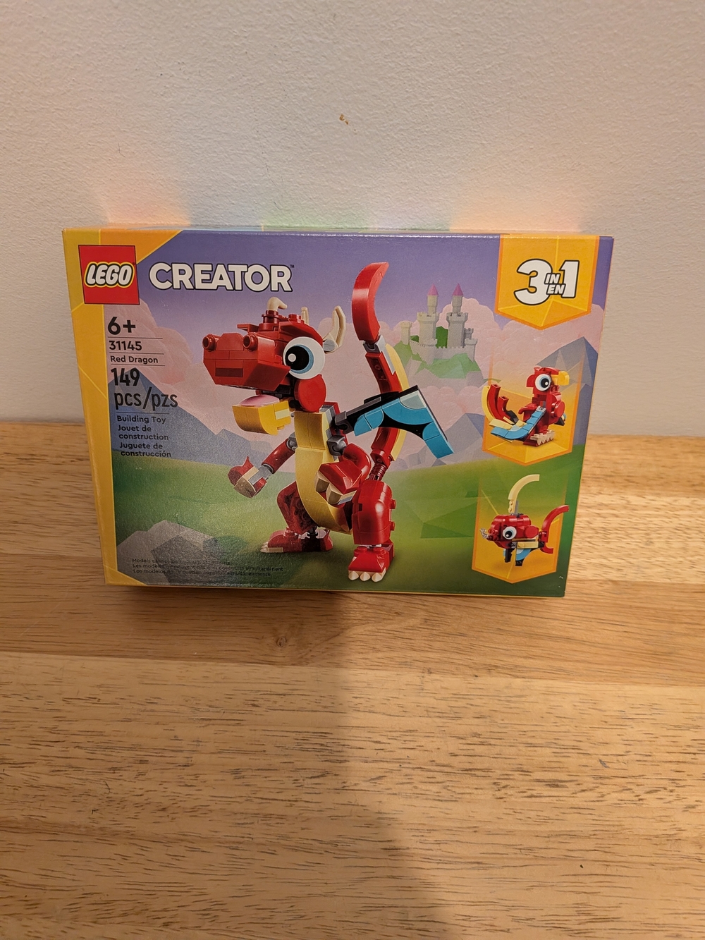 Lego Creator Red Dragon with Blue and Yellow Accents